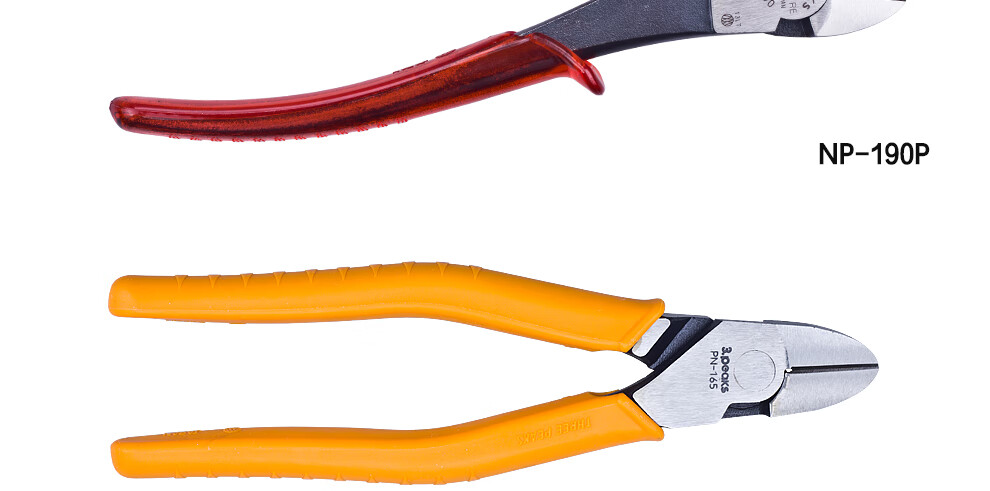 日本三山牌3peaks进口电工斜嘴钳斜口钳斜咀钳pn185钢丝剪185mm