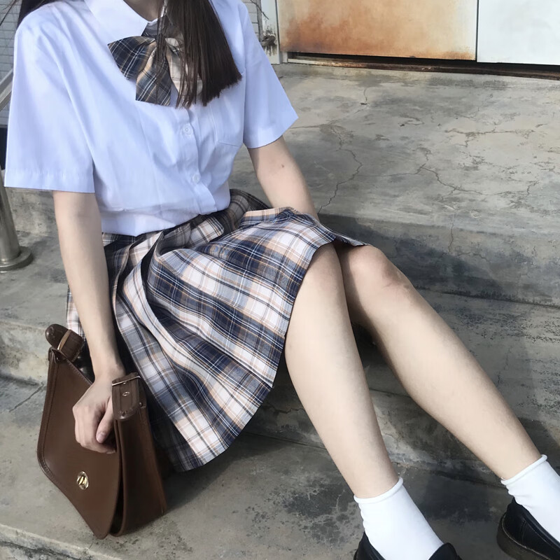 爱旗店依服 早春装2021年新款女jk制服裙正版全套小学生dk学院风原创