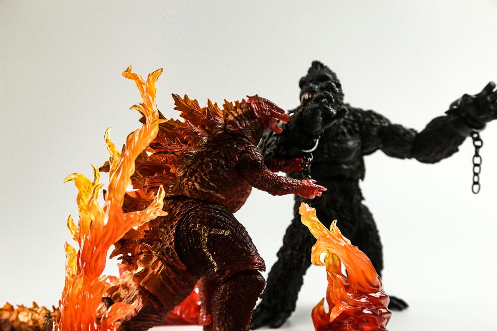 【新款】万代漫威手办原子哥斯拉大战金刚电影红莲怪兽可动玩具模型