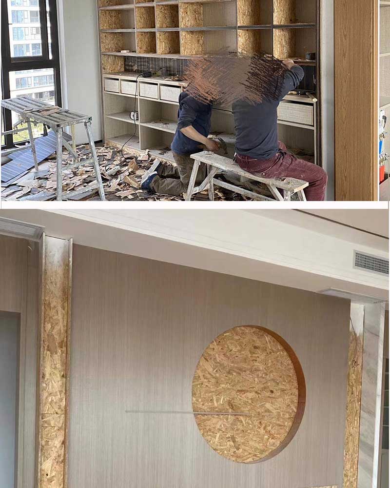 欧松板板材e0级家装9mm影视墙打底板材家具吊顶轻钢别墅板无醛刨花板