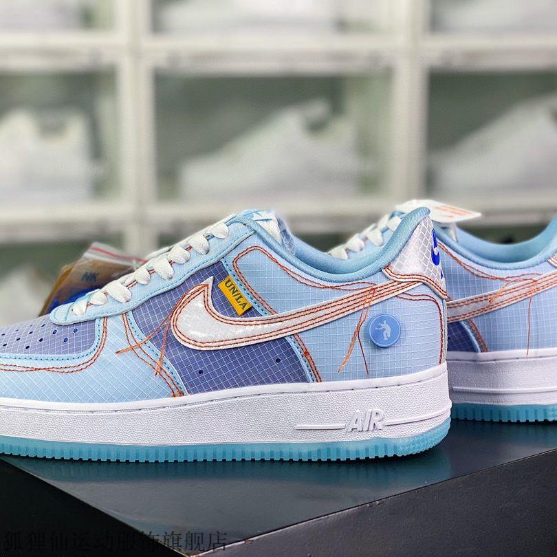 高品质纯原精品af1空军一号系列低帮经典百搭休闲运动板鞋"浅蓝联名蓝