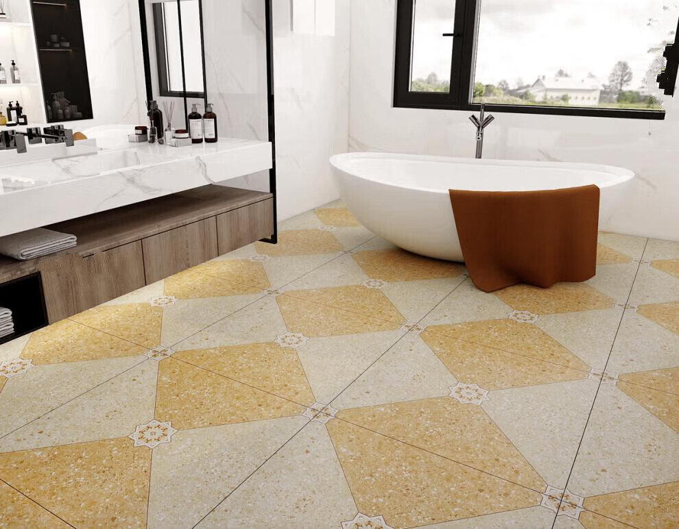 拼花水磨石地砖600x600庭院花园防滑瓷砖800x800仿古砖阳台墙砖 款式