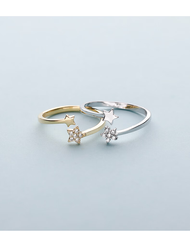 当时明月在官方 s925银流星情侣戒指一对小众设计简单大方食指尾戒