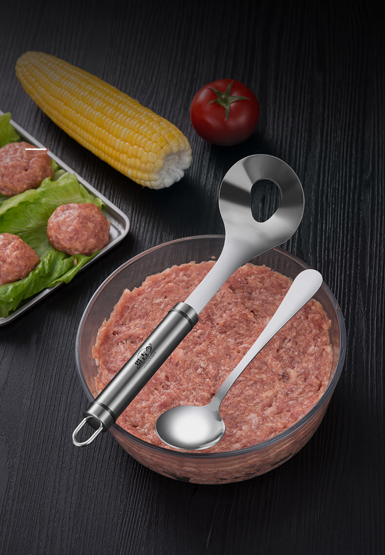 压丸子神器家用肉丸子制作器炸丸子工具挤丸子圆形厨房鱼丸挖勺器 304