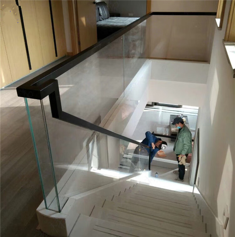 玻璃栏杆配件阳台无框玻璃扶手轨道地槽碳钢护栏卡槽栏杆楼梯玻璃预埋
