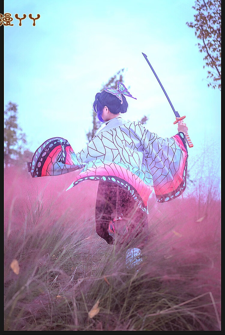 cos服袜子鬼灭之刃cos鬼杀队队服虫柱蝴蝶忍cosplay女服装木屐假发