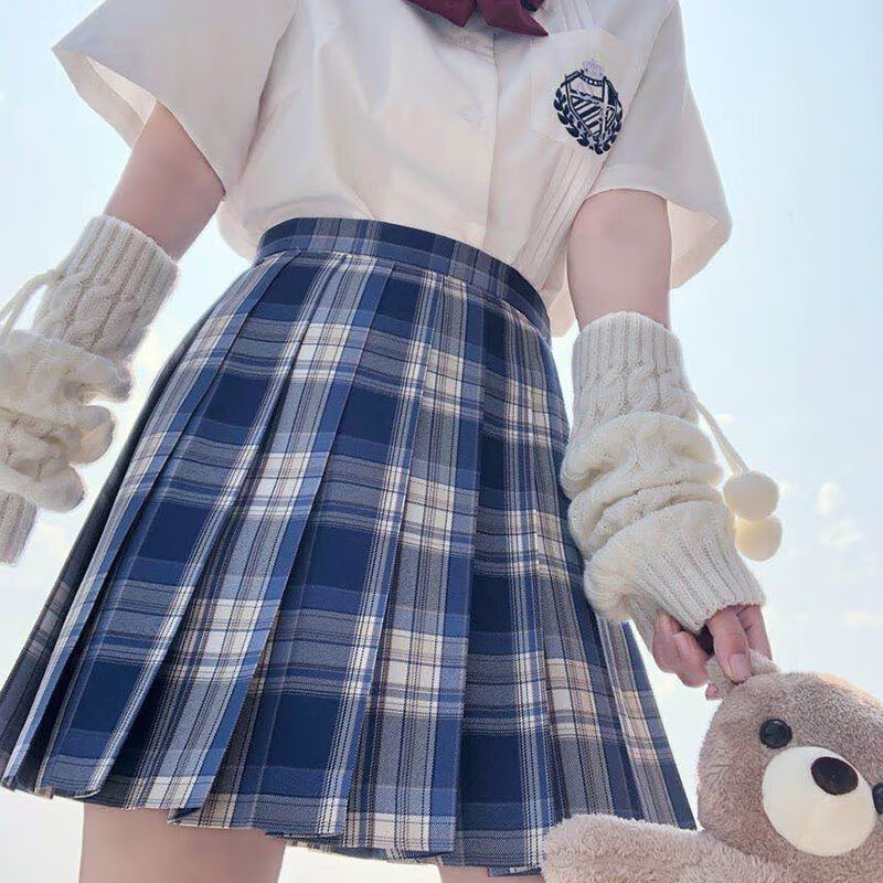 电竞少女jk制服套装温柔一刀格裙jk百褶裙子水手服女学生班服wk【不