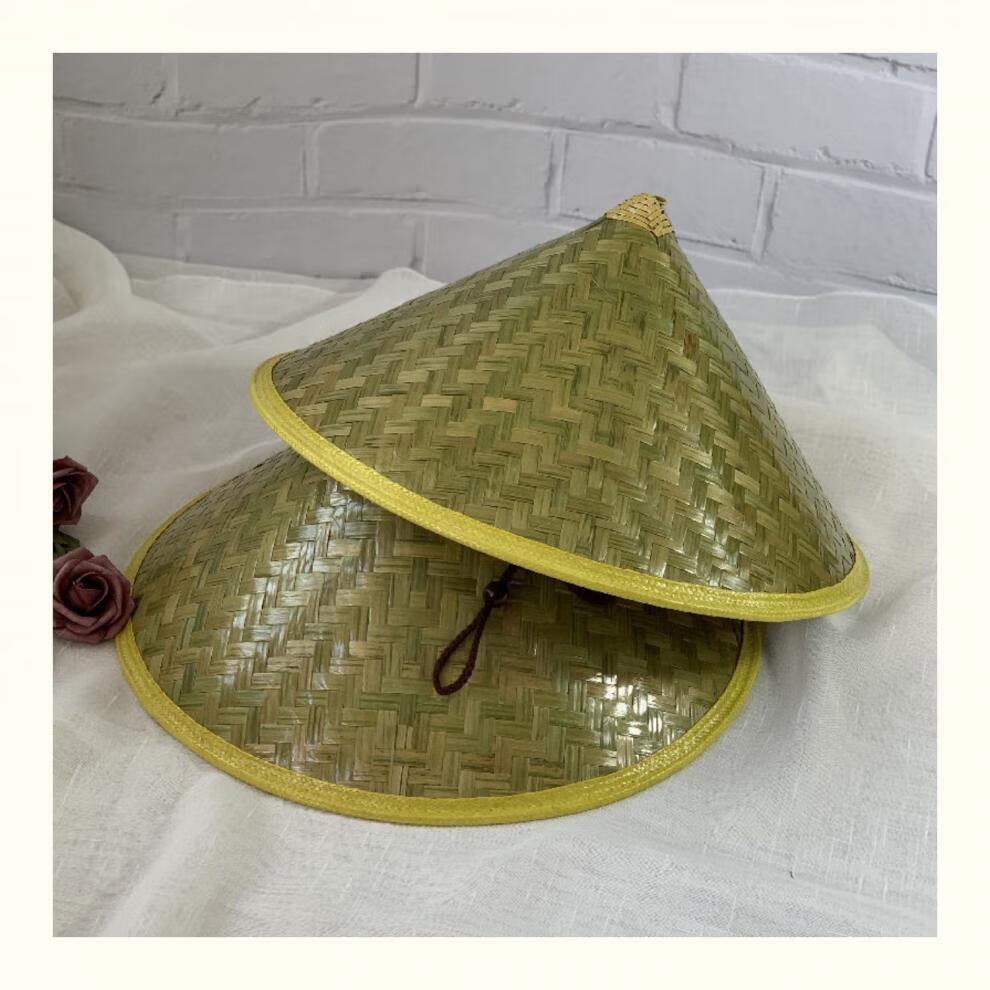 爱诺登大檐青竹斗笠遮阳帽子女环卫劳动夏季竹编帽采茶舞蹈钓鱼帽男