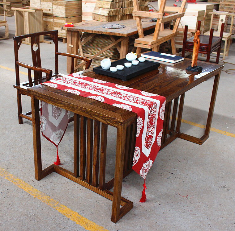 写毛笔字的桌子新中式实木书桌南榆木书法桌书画桌禅意家具国学毛笔桌