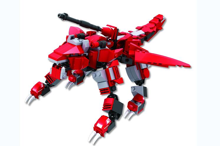 拼插玩具积高侠14913q版烈焰战车勇士快乐童年组装机器人14914金印