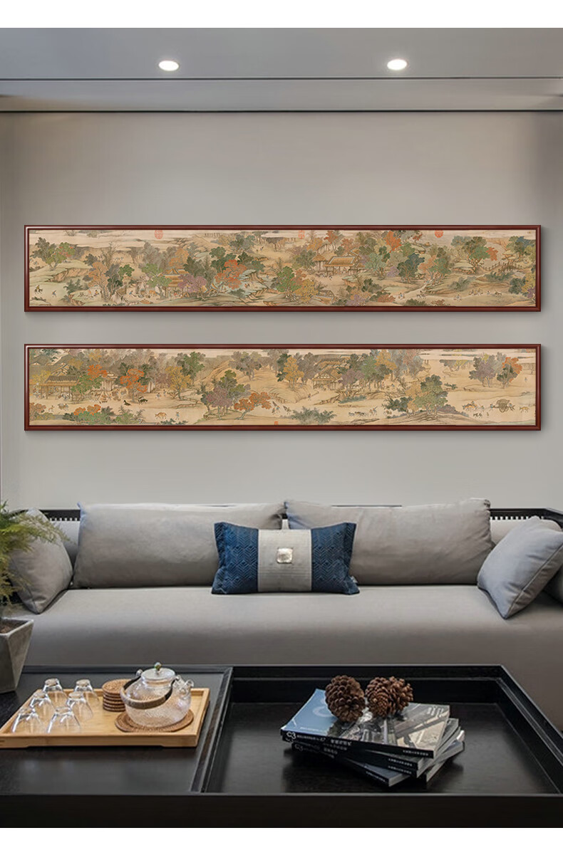 清明上河图客厅装饰画办公室古代山水画新中式挂画电视背景墙壁画 a款
