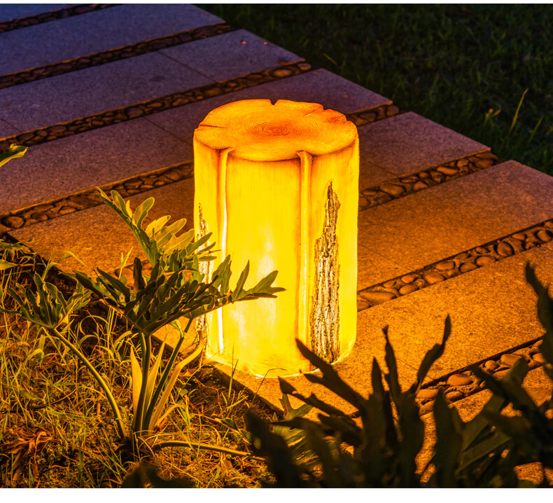 半语banyn发光树木灯太阳能树桩灯木头灯户外防水小品灯公园装饰庭院