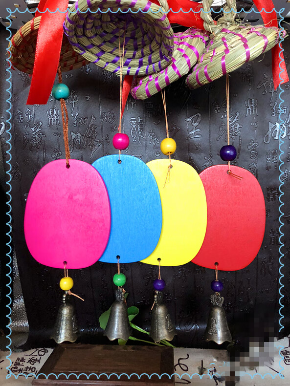 景区寺庙旅游工艺品七夕许愿牌祈福木牌风铃许愿10125红色空白