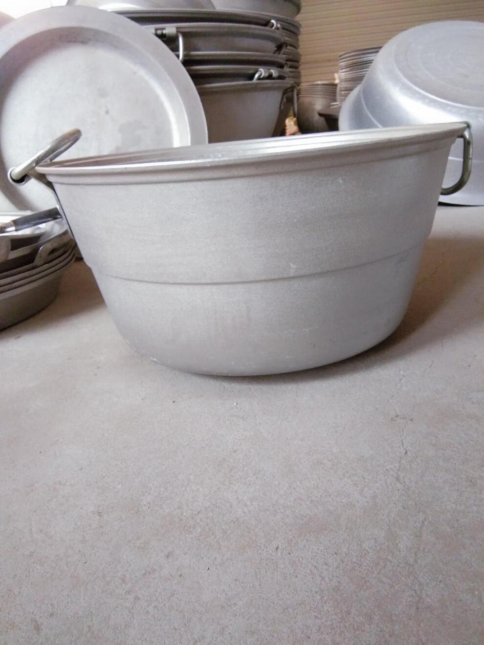 大号商用饭店用老式加厚特厚大容量铝蒸锅行军锅大铝锅铸铝生铝锅口径