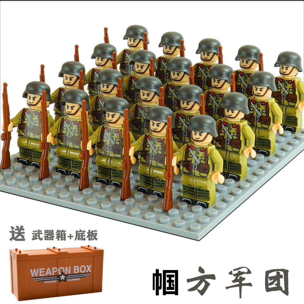 兼容乐··高(lego)二战军事积木士兵八路军德军小人仔男孩子拼装