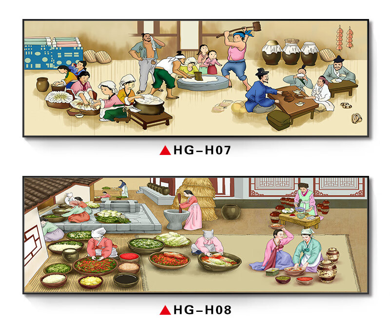 泡菜挂画辣白菜墙壁画背景墙画韩式料理店餐厅装饰挂画美食 hg-h01 50