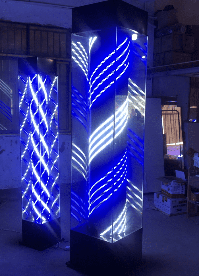 理发店转灯落地 彩色美发灯招牌发廊灯箱理发店转灯用品工具落地式led