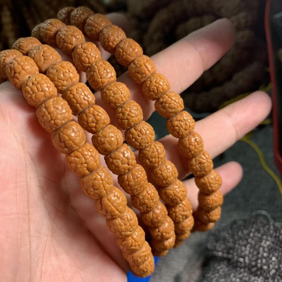 龙鳞纹小金刚菩提 龙鳞藏式金刚菩提108颗佛珠素串佛珠手串男女 11mm