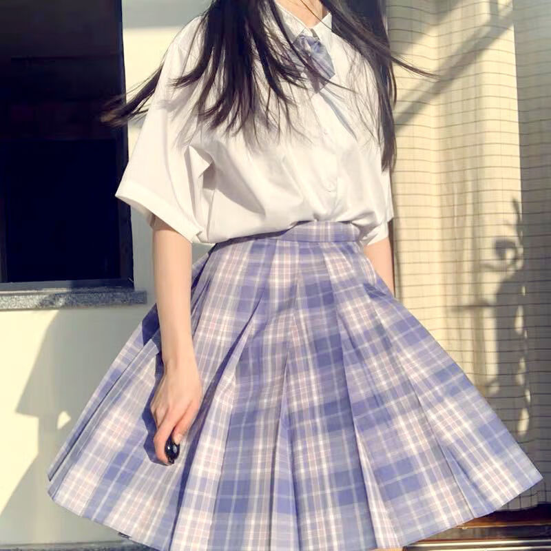 jk格裙制服裙百褶裙基础款韩版学院风日系高中生甜美格裙学生套装咩啊