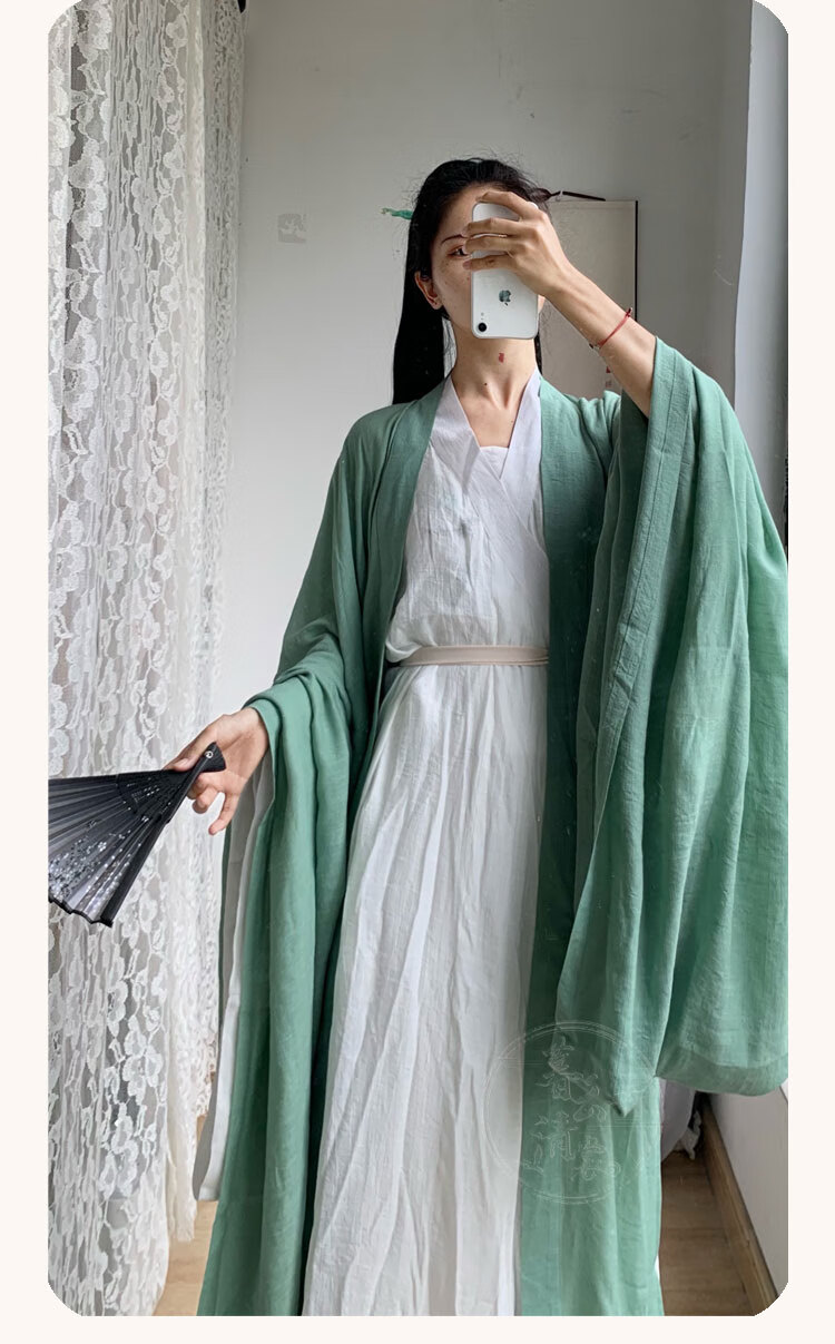 【暮云清裳】望夏原创魏晋风汉服直裾大袖衫神明少女男侠同款交领 米