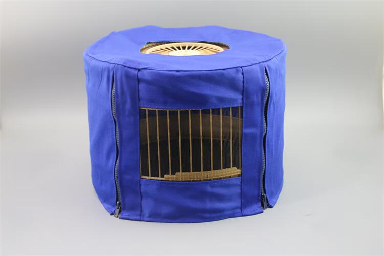 红子绣眼靛颏方形圆形红木竹笼鸟笼笼衣笼罩纱网罩衣 蓝圆笼窗口纱网