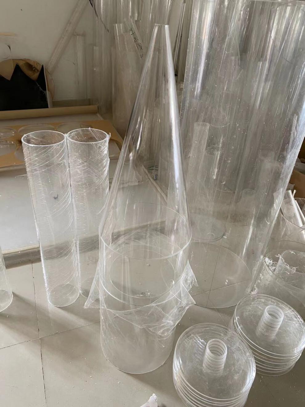 彩色磨砂鱼缸水族有机玻璃硬管超高清全透明亚克力硬水管多规格通体