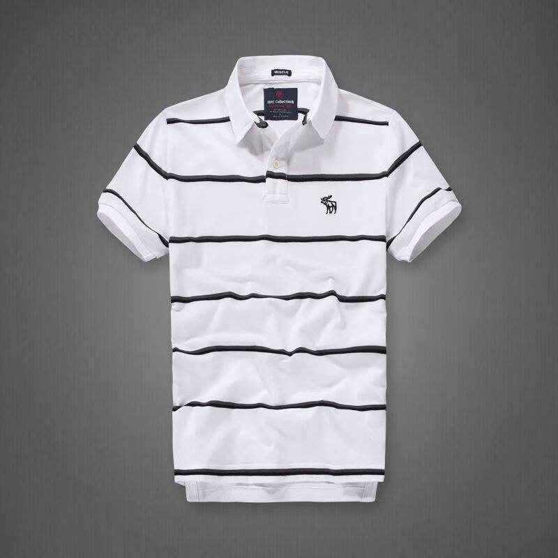 美国af小鹿美国af条纹男士翻领短袖af夏季时尚休闲运动旅游上衣潮1