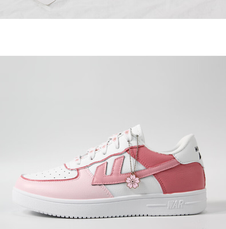 回力手绘鞋小樱花系列粉色少女学生运动版型男女小白鞋板鞋371樱花粉