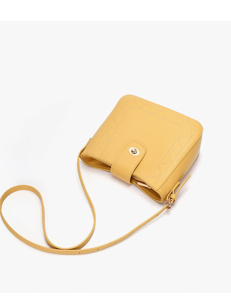 仓梵黄色包包新款单肩大包女秋冬款百搭斜挎包大容量水桶女包鹅黄色d