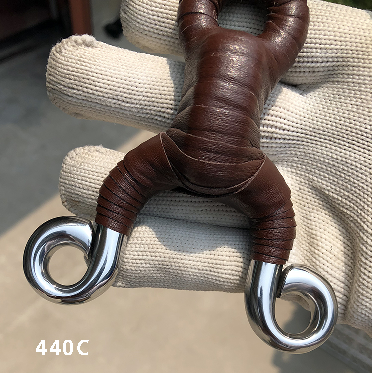 崛适手工冷弯440c传统弹弓渐变反曲小s定做不锈钢钛合金户外狐狸弹弓