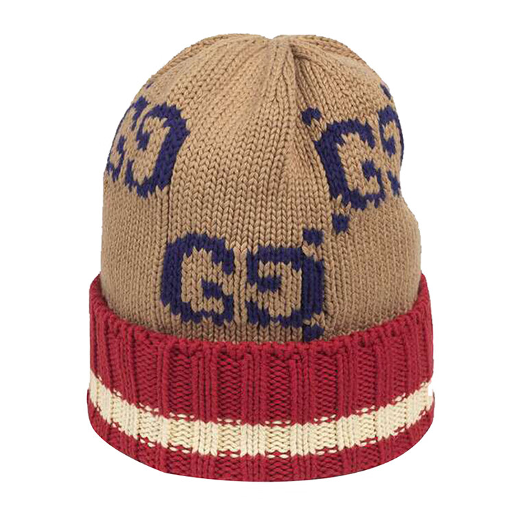 gucci 古驰 中性秋冬新款保暖双g毛线帽 3629 m