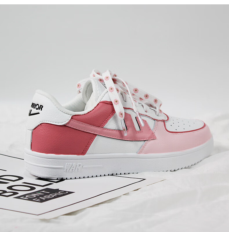 回力手绘鞋小樱花系列粉色少女学生运动版型男女小白鞋板鞋371樱花粉