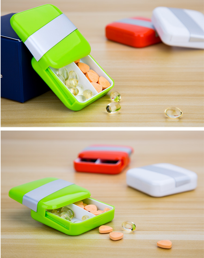 新款分格小药盒式迷你简易方便药盒随身旅行薬盒可爱时尚携带糖盒便携