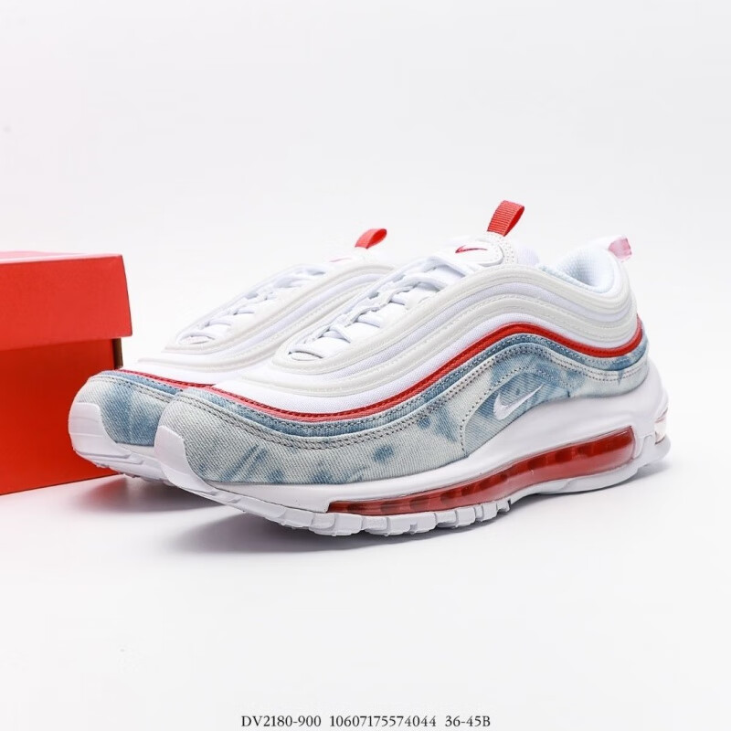 纯原彩虹全掌air max 97撒旦弹步鞋男女鞋气垫运动鞋休闲双鱼兔运动