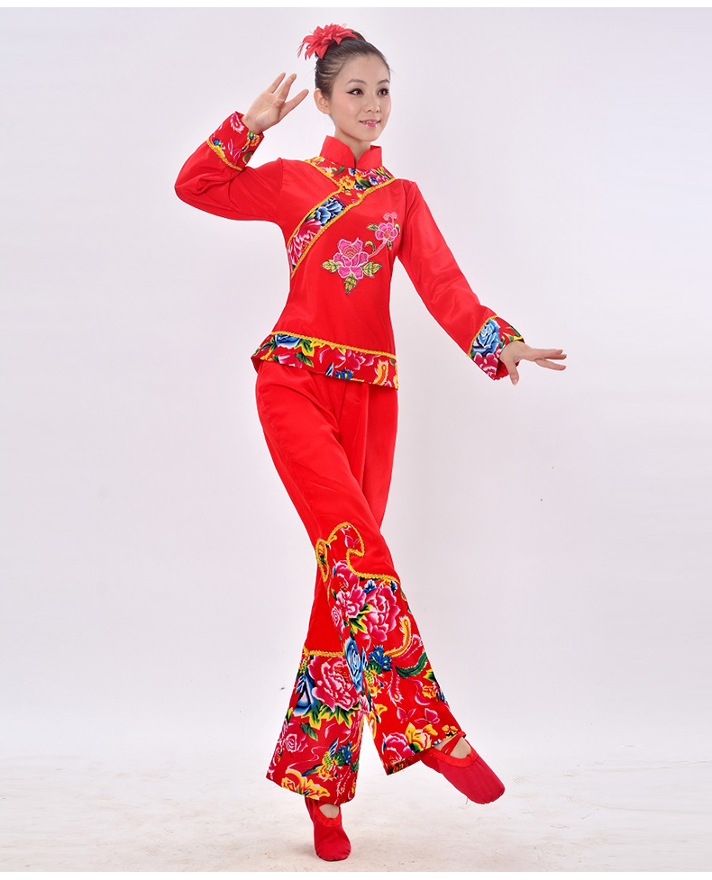 女士扭秧歌服装扭秧歌东北大花布衣服成人女喜庆演出服中老年广场舞