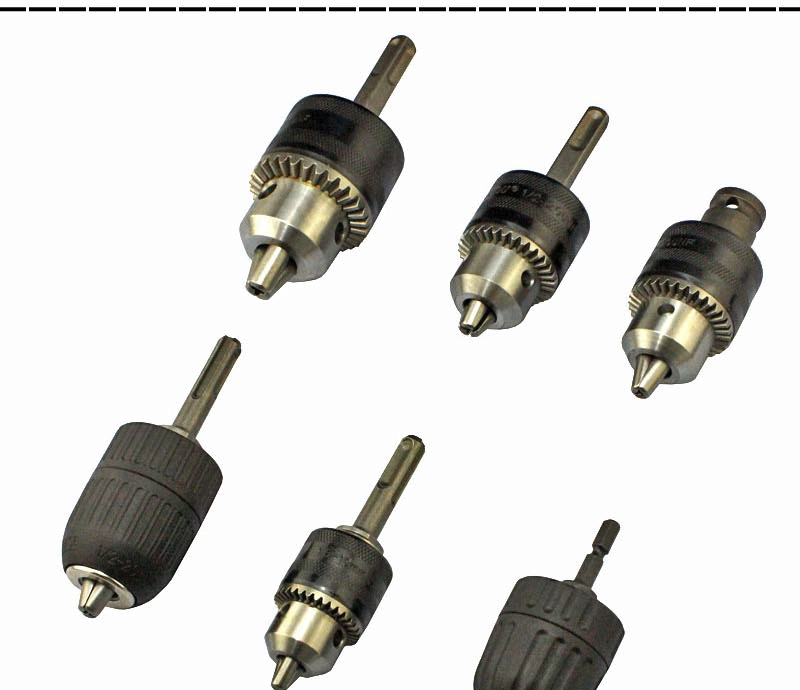 电钻夹头电锤转换电钻夹头变电钻转换头四坑方头两坑两槽圆柄冲击钻