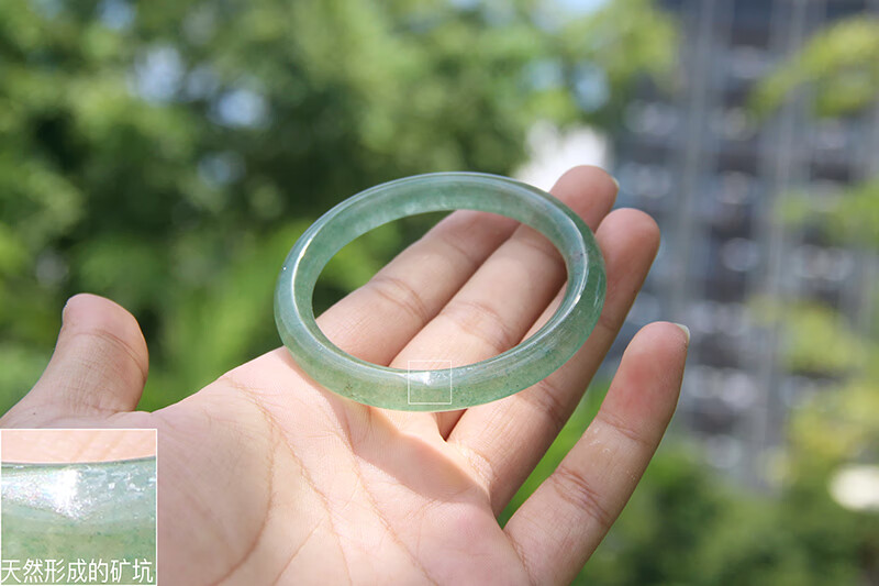拾吟 天然绿草莓晶手镯 冰种草莓晶水晶青翠绿细圆条镯子 9号- 圈口52