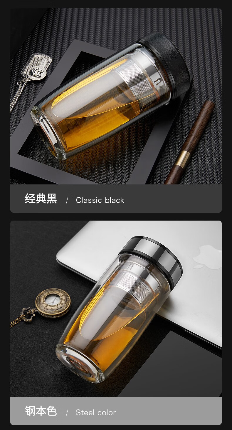 希乐(cille) 鹅蛋玻璃杯玻璃茶杯水杯玻璃高颜值鹅蛋杯大容量杯茶杯男