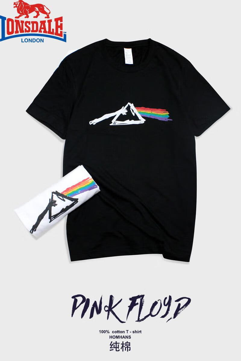 lonsdale品牌官方联名平克弗洛伊德pinkfloyd摇滚乐队纯棉短袖t恤rock