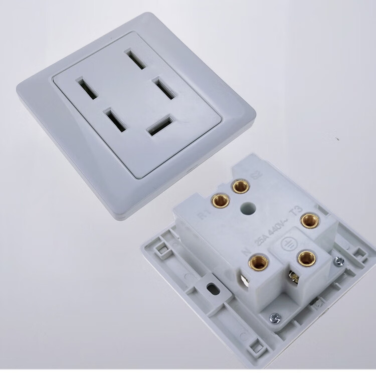 瑞朴秦380v三相五孔16a25a工业插座5芯空调插头86型墙壁电源插座440v