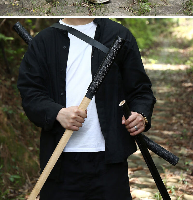 唐1直刀木质 木刀带鞘唐刀拔刀剑居合道武士刃玩具