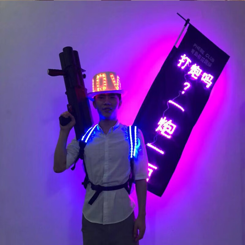 气氛枪酒吧加特林礼炮枪礼炮弹三头六头led电子礼花枪ktv彩纸枪 加量