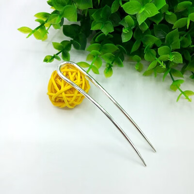 美芙仁 s999纯银盘发发饰发簪u型夹手工制作波形足银发针发插复古簪子