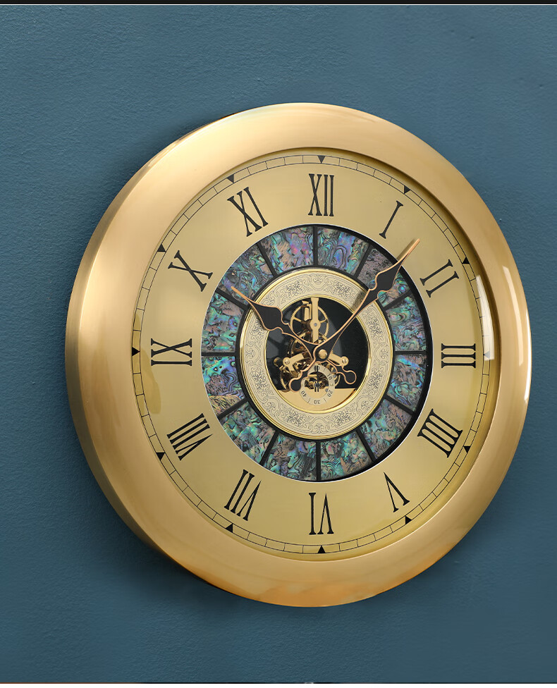 畅王 装饰钟表别墅艺术钟送爷爷酒店玄关表祝寿欧式客厅黄铜舵手挂钟