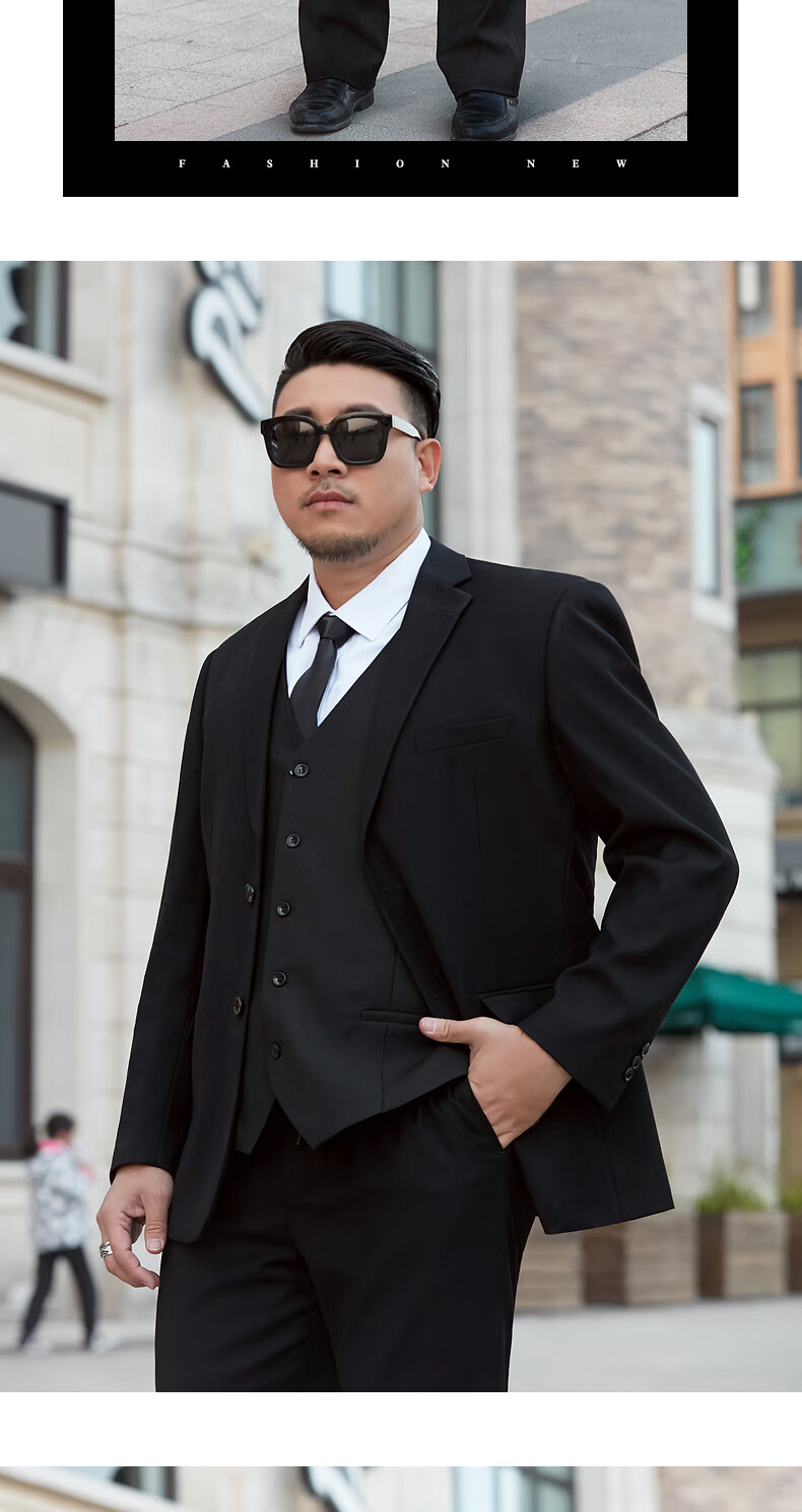 罗蒙官方旗舰正品 大码西装男士套装加肥加大胖子商务正装弹力男西服