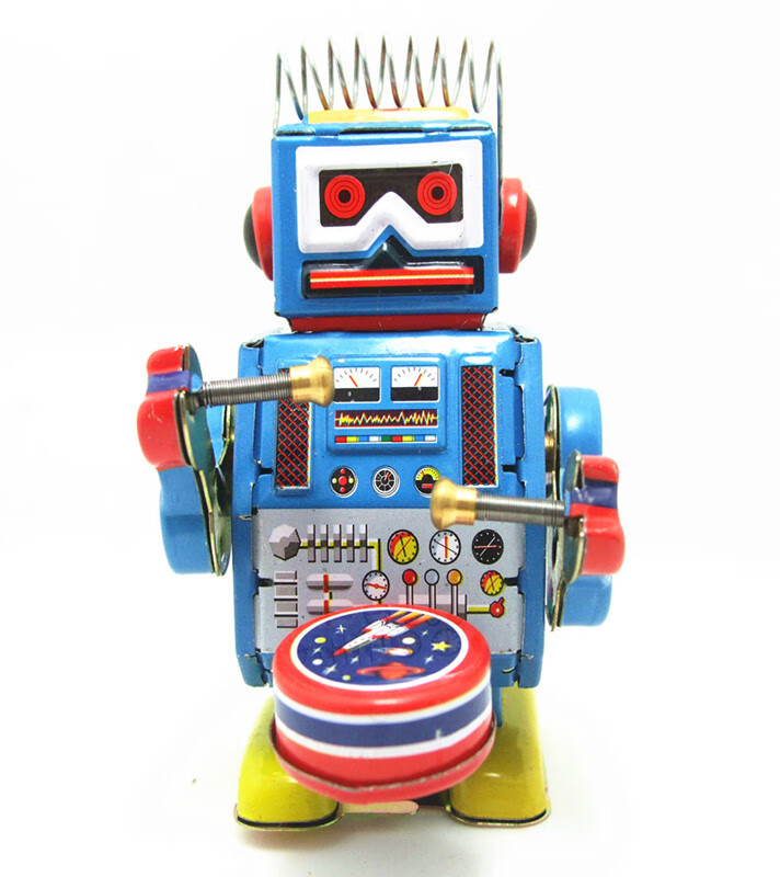 玩具小人机器人士兵敲鼓成人大兵打鼓8090后怀旧玩具 铁皮发条老鼠1只