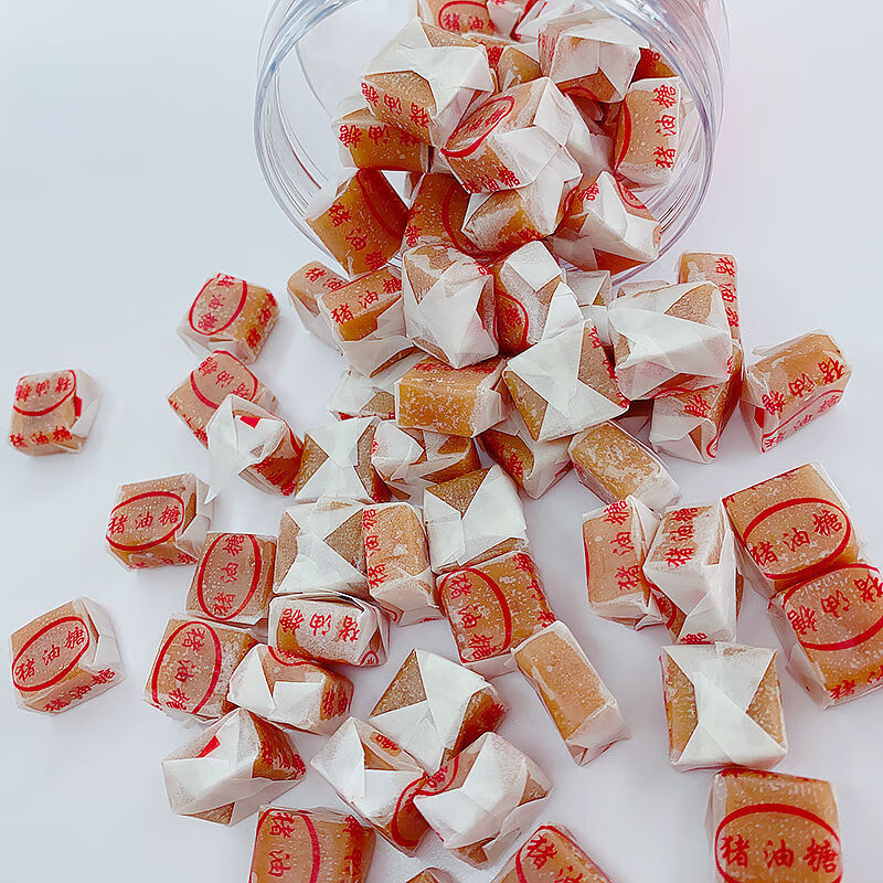 猪油糖正宗怀旧潮汕特产葱花糖软糖童年儿时8090后休闲零食罐装 猪油