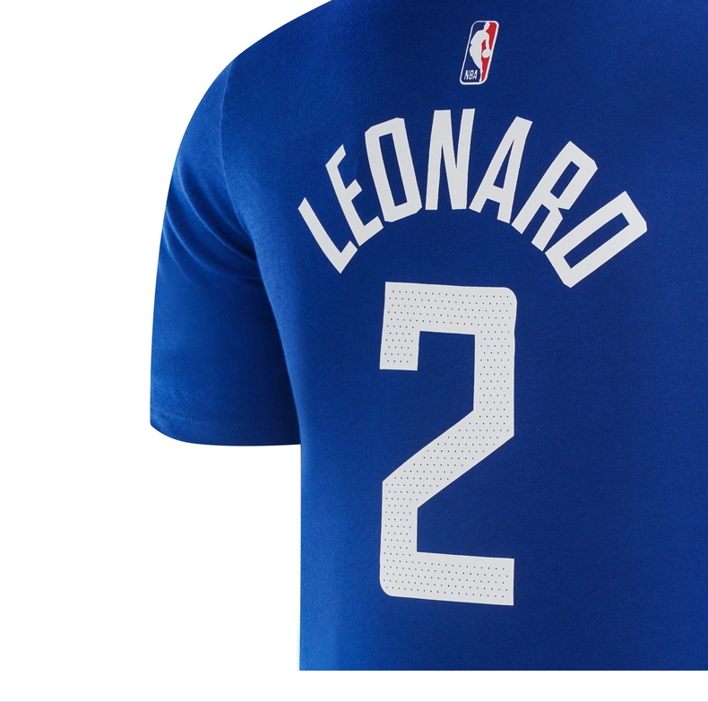 nbanikekids洛杉矶快船队icon伦纳德大童短袖t恤蓝色l1416