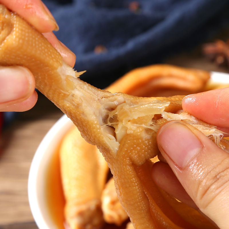 泡鸭爪福建特产龙岩泡鸭掌50个装香辣卤味小零食鸭爪清香味60个