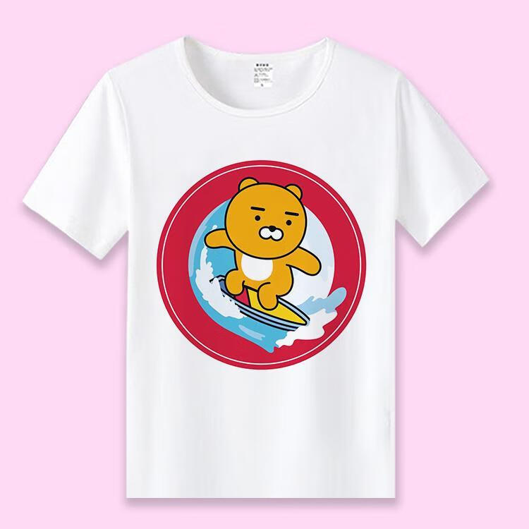 奴风kakaofriends衣服ryan公狮子屁桃看门狗短袖t恤动漫周边服装深